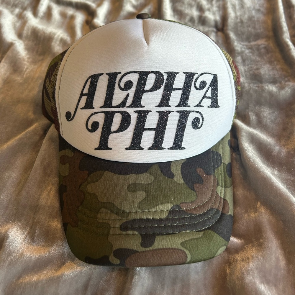 Alpha Phi Camouflage Trucker Hat